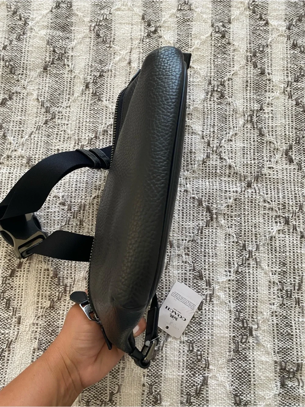 Coach Grande Black Pebbled Leather Belt Bag - Picture 5 of 9